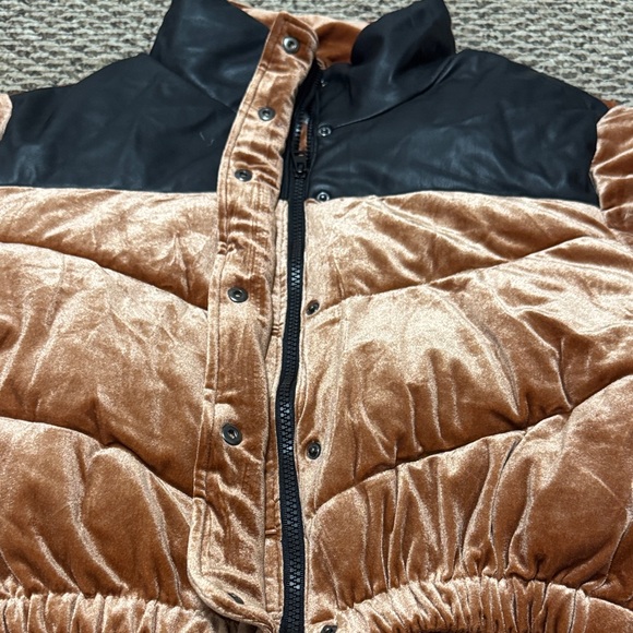 Celebrity Pink rust Brown and Black Puffer Jacket - Picture 6 of 9